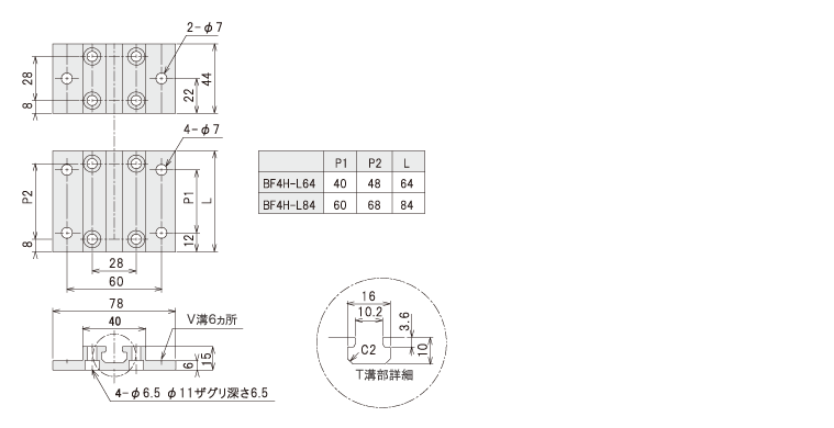 説明：ベースフランジ40(ボルト結合タイプ)