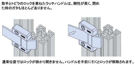 ラッチ付きドア取手 ラッチ付きドア取手