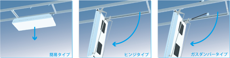 3通りのファンフィルターユニット搭載仕様