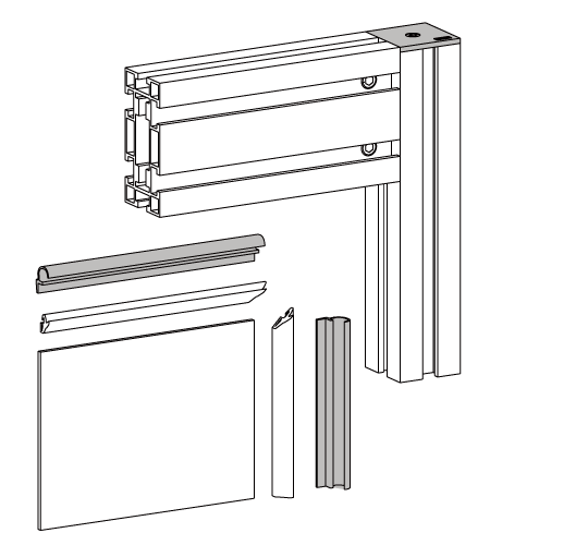 中構造アルミフレーム接続サンプル